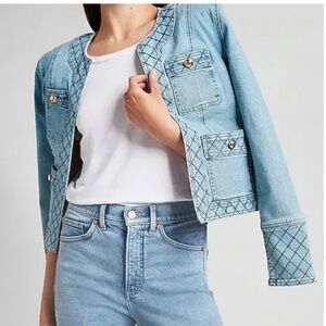 Express quilted denim jacket